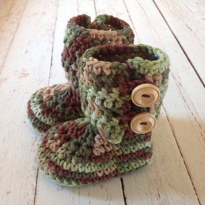 Crochet Pattern for Button Loop Booties | Crochet Baby Shoes Pattern | Baby Booties Crocheting Pattern | DIY Written Crochet Instructions