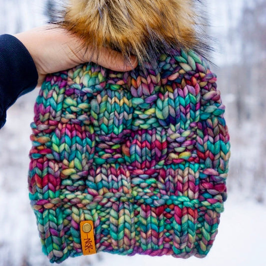 KNIT Pattern for Checkerboard Slouch | Knit Hat Pattern | Hat Knitting Pattern | DIY Written Knit Instructions