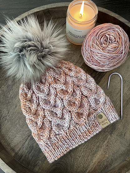 KNIT Pattern for Wandering Cables Beanie | Knit Hat Pattern | Hat Knitting Pattern | DIY Written Knit Instructions