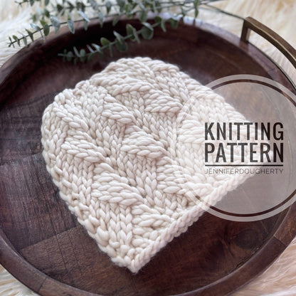 KNIT Pattern for Convergence Beanie | Knit Hat Pattern | Hat Knitting Pattern | DIY Written Knit Instructions