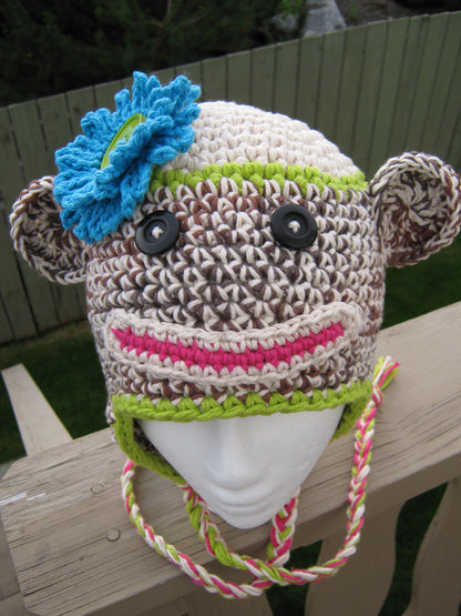 Crochet Pattern for Chunky Monkey Sock Monkey Hat | Crochet Hat Pattern | Hat Crocheting Pattern | DIY Written Crochet Instructions