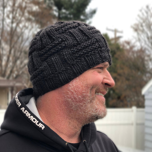 KNIT Pattern for Double Basket Weave Beanie | Knit Hat Pattern | Hat Knitting Pattern | DIY Written Knit Instructions