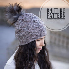 Load image into Gallery viewer, KNIT Pattern for Double Cross Beanie or Slouch | Knit Hat Pattern | Hat Knitting Pattern | DIY Written Knit Instructions
