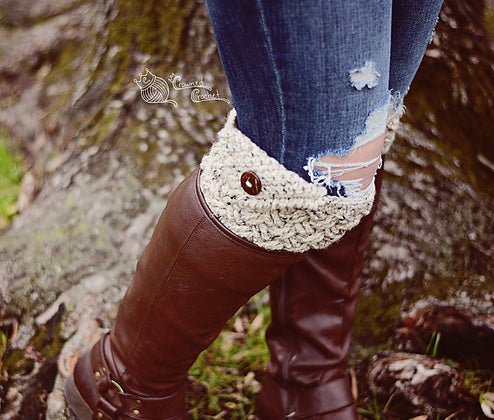 Crochet Pattern for Diagonal Weave Boot Cuffs | Crochet Boot Cuffs Pattern | Boot Cuff Crocheting Pattern | DIY Written Crochet Instructions