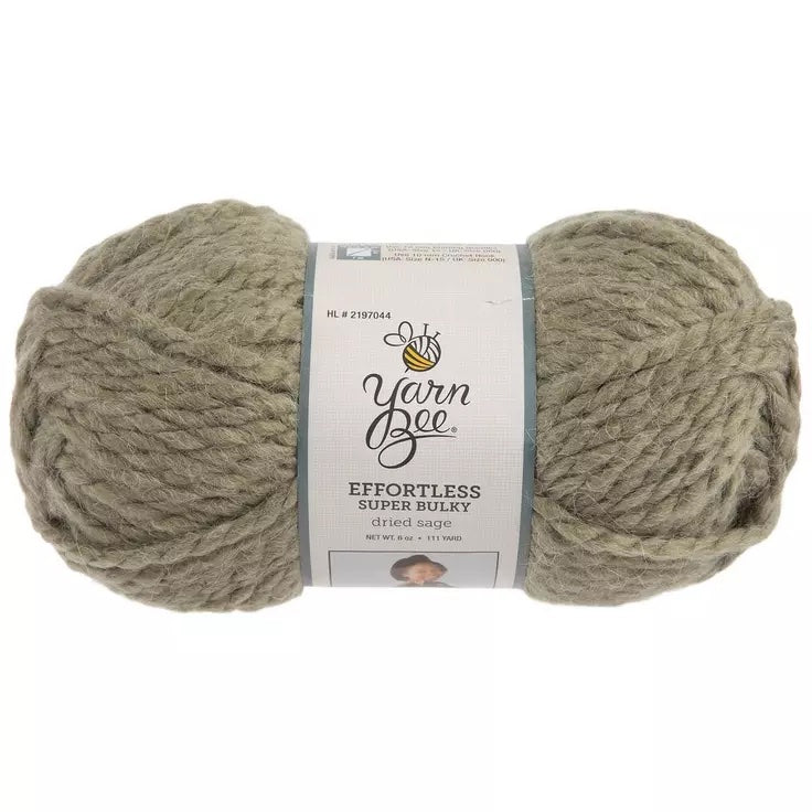 YARN:  Yarn Bee Effortless Super Bulky Yarn in Dried Sage (Lot of 2)