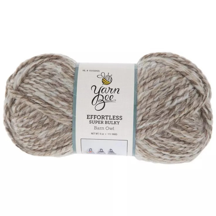 YARN:  Yarn Bee Effortless Super Bulky Yarn in Barn Owl (1)