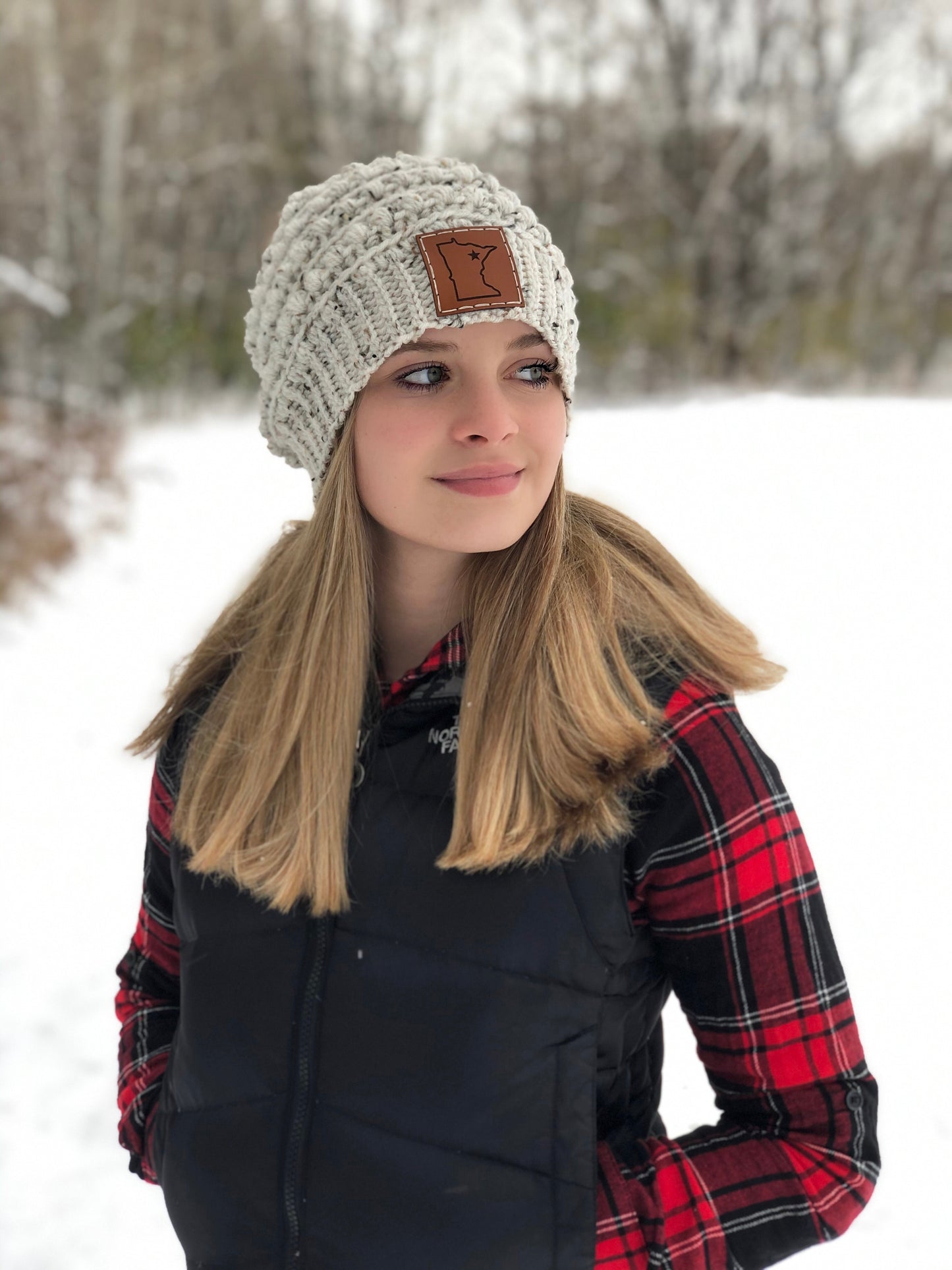 Leather Minnesota Patch for Hat (Various Options)