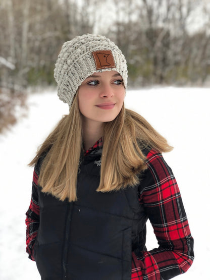 Leather Minnesota Patch for Hat (Various Options)