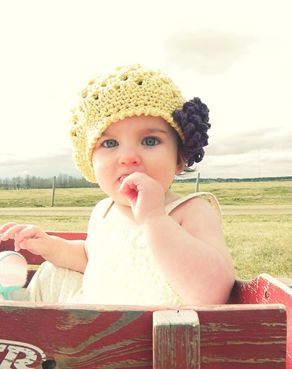 Crochet Pattern for Taryn Hat (with interchangeable flowers) | Crochet Hat Pattern | Hat Crocheting Pattern | DIY Written Crochet Instructions