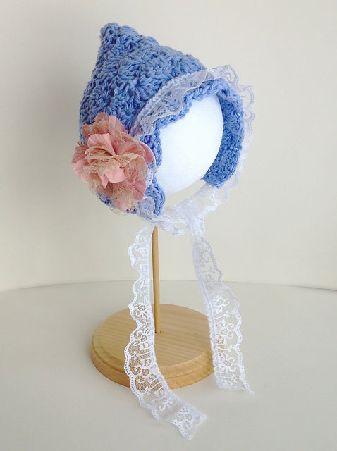 Crochet Pattern for Lacy Pixie Bonnet | Crochet Baby Bonnet Pattern | Baby Hat Crocheting Pattern | DIY Written Crochet Instructions