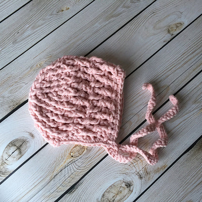 Crochet Pattern for Chunky Ripple Baby Bonnet | Crochet Baby Bonnet Pattern | Baby Hat Crocheting Pattern | DIY Written Crochet Instructions