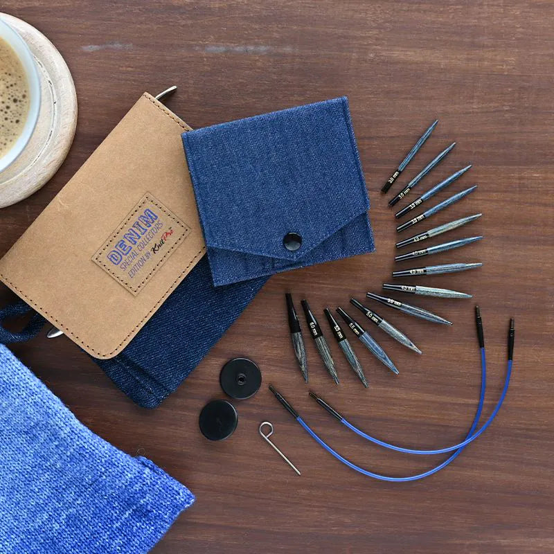 KnitPro - Indigo Wood 2" Mini Interchangeable Needle Set