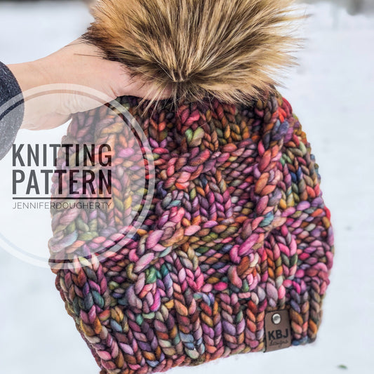 KNIT Pattern for Nolita Slouch | Knit Hat Pattern | Hat Knitting Pattern | DIY Written Knit Instructions