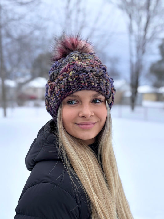 KNIT Pattern for Nordic Cable Link Beanie | Knit Hat Pattern | Hat Knitting Pattern | DIY Written Knit Instructions