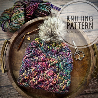 KNIT Pattern for Northland Beanie | Knit Hat Pattern | Hat Knitting Pattern | DIY Written Knit Instructions