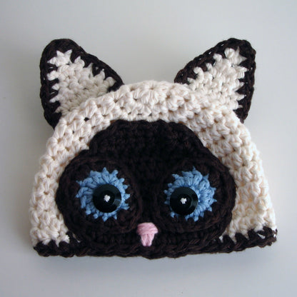 Crochet Pattern for Siamese Cat Hat | Crochet Hat Pattern | Hat Crocheting Pattern | DIY Written Crochet Instructions