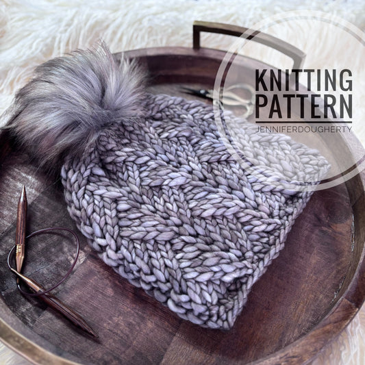 KNIT Pattern for Convergence Beanie | Knit Hat Pattern | Hat Knitting Pattern | DIY Written Knit Instructions