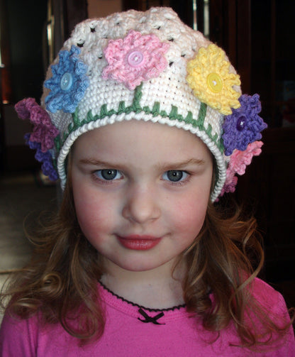 Crochet Pattern for Flower Garden Hat | Crochet Hat Pattern | Hat Crocheting Pattern | DIY Written Crochet Instructions