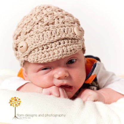 Crochet Pattern for Textured Newsboy Beanie | Crochet Hat Pattern | Hat Crocheting Pattern | DIY Written Crochet Instructions