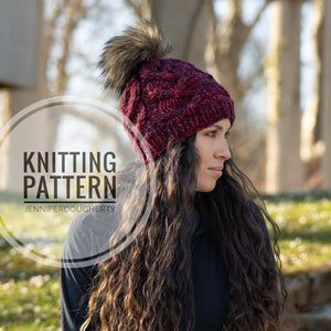 KNIT Pattern for Wandering Cables Beanie | Knit Hat Pattern | Hat Knitting Pattern | DIY Written Knit Instructions