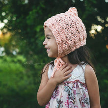 Load image into Gallery viewer, Crochet Pattern for Angelina Pixie Bonnet | Crochet Baby Hat Pattern | Baby Bonnet Crocheting Pattern | DIY Written Crochet Instructions
