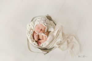 Crochet Pattern for Snow Flurry Baby Bonnet | Crochet Baby Bonnet Pattern | Baby Hat Crocheting Pattern | DIY Written Crochet Instructions