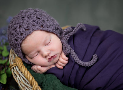 Crochet Pattern for Snow Flurry Baby Bonnet | Crochet Baby Bonnet Pattern | Baby Hat Crocheting Pattern | DIY Written Crochet Instructions