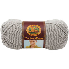 Load image into Gallery viewer, YARN (DISCONTINUED):  Lion Brand Cotton Ease #4 worsted weight yarn (individual skeins, stone or taupe)
