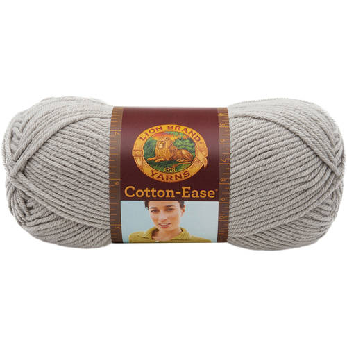 YARN (DISCONTINUED):  Lion Brand Cotton Ease #4 worsted weight yarn (individual skeins, stone or taupe)