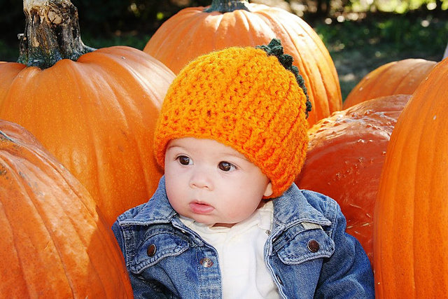 Crochet Pattern for Pumpkin Beanie | Crochet Hat Pattern | Hat Crocheting Pattern | DIY Written Crochet Instructions