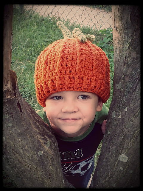 Crochet Pattern for Pumpkin Beanie | Crochet Hat Pattern | Hat Crocheting Pattern | DIY Written Crochet Instructions