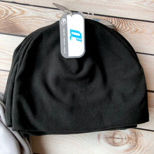 Load image into Gallery viewer, SUPPLIES:  FLEECE HATS - Great for lining handmade hats! | Gray and Black Fleece Hats  | Adult Size Hats | Hat Liners
