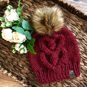KNIT Pattern for Celtic Heart Beanie | Knit Hat Pattern | Hat Knitting Pattern | DIY Written Knit Instructions