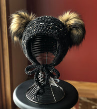 Load image into Gallery viewer, Child Double Pom Bonnet  | Premium Handmade | Detachable Faux Fur Pom Poms  |  Ready To Ship
