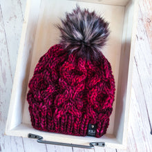 Load image into Gallery viewer, KNIT Pattern for Hugs &amp; Kisses XOXO Hat | Knit Hat Pattern | Hat Knitting Pattern | DIY Written Knit Instructions
