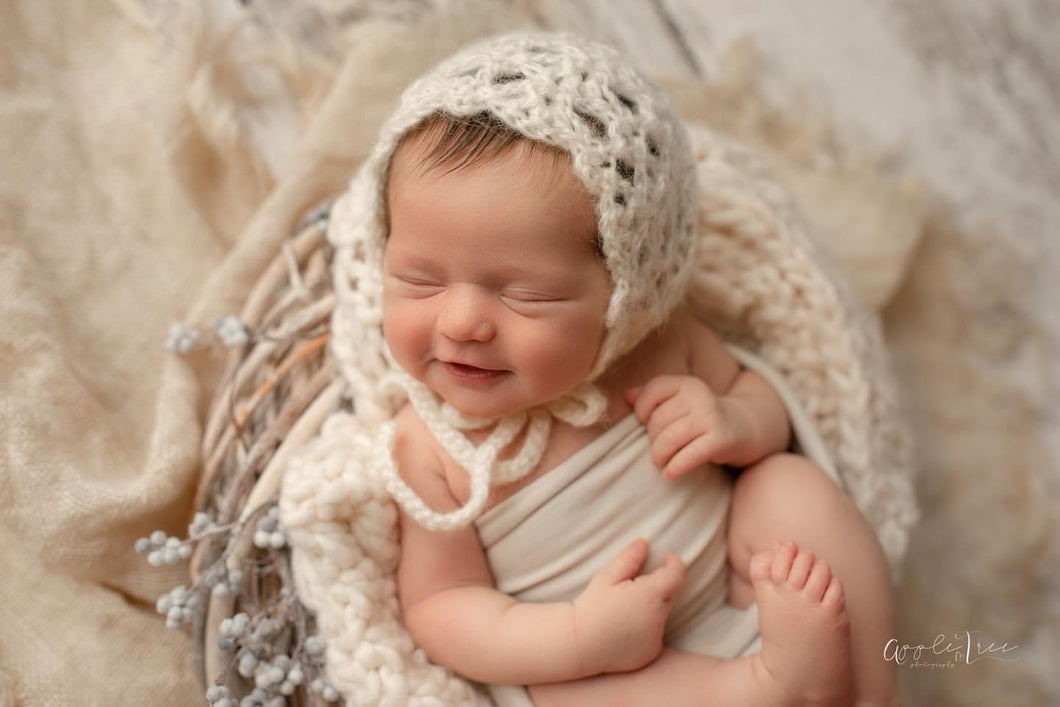 Crochet Pattern for Chantilly Baby Bonnet | Crochet Baby Bonnet Pattern | Baby Hat Crocheting Pattern | DIY Written Crochet Instructions