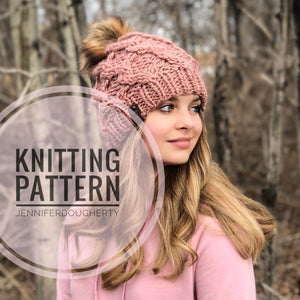 KNIT Pattern for Chain Links Slouch | Knit Hat Pattern | Hat Knitting Pattern | DIY Written Knit Instructions