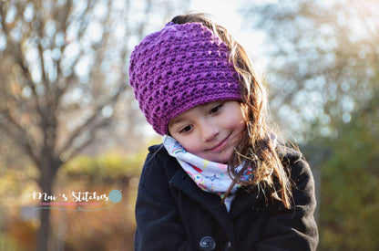 Crochet Pattern for Criss Cross Ponytail or Messy Bun Beanie Hat (DIY Tutorial) | Crochet Hat Pattern | Hat Crocheting Pattern | DIY Written Crochet Instructions