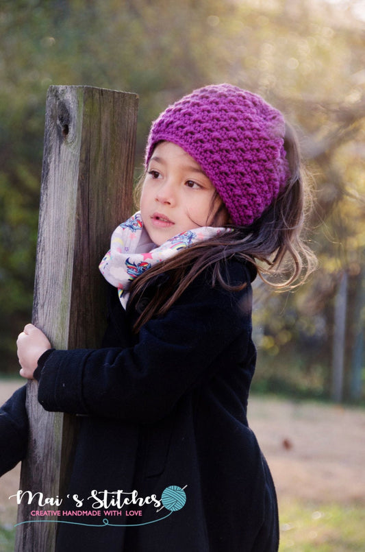 Crochet Pattern for Criss Cross Ponytail or Messy Bun Beanie Hat (DIY Tutorial) | Crochet Hat Pattern | Hat Crocheting Pattern | DIY Written Crochet Instructions