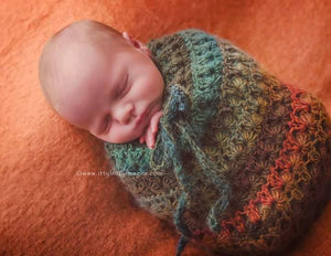 Crochet Pattern for Star Stitch Baby Cocoon or Swaddle Sack | Crochet Hat Pattern | Hat Crocheting Pattern | DIY Written Crochet Instructions