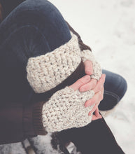 Load image into Gallery viewer, Crochet Pattern for Polar Vortex Fingerless Gloves | Crochet Fingerless Mitts Pattern | Fingerless Gloves Crocheting Pattern | DIY Written Crochet Instructions
