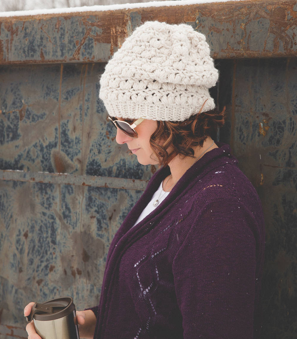 Crochet Pattern for Powder Puff Slouch | Crochet Hat Pattern | Hat Crocheting Pattern | DIY Written Crochet Instructions