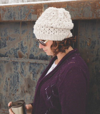 Crochet Pattern for Powder Puff Slouch | Crochet Hat Pattern | Hat Crocheting Pattern | DIY Written Crochet Instructions