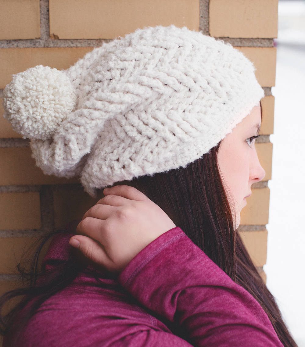 Crochet Pattern for Chunky Herringbone Slouch Hat | Crochet Hat Pattern | Hat Crocheting Pattern | DIY Written Crochet Instructions