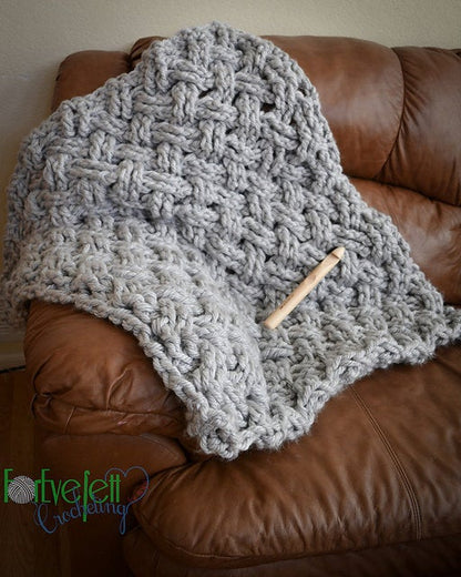 Crochet Pattern for Diagonal Weave Blanket | Crochet Blanket Pattern | Blanket Crocheting Pattern | DIY Written Crochet Instructions