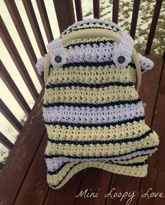 Crochet Pattern for Chunky Star Stitch Car Seat Canopy Cover | Crochet Car Seat Blanket Pattern | Car Seat Cover Crocheting Pattern | DIY Written Crochet Instructions