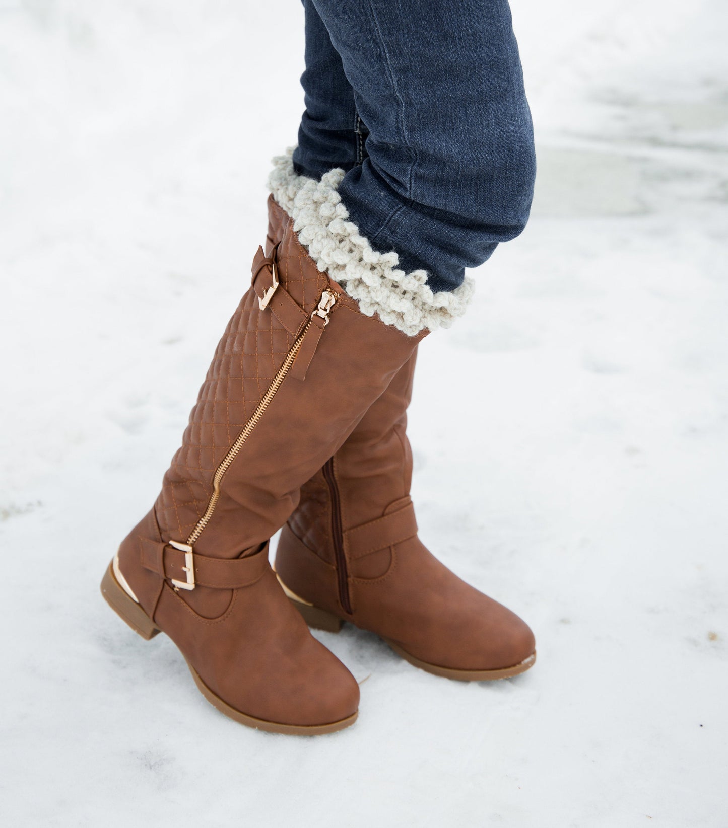 Crochet Pattern for Snow Bunny Boot Cuffs | Crochet Boot Cuffs Pattern | Boot Cuff Crocheting Pattern | DIY Written Crochet Instructions