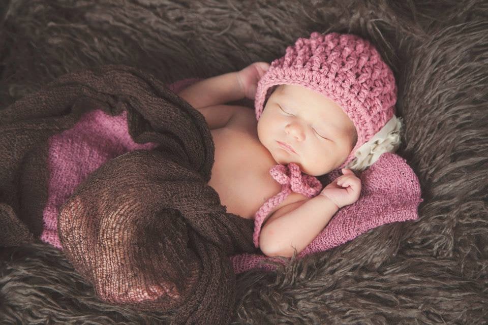 Crochet Pattern for Ripple Baby Bonnet | Crochet Baby Bonnet Pattern | Baby Hat Crocheting Pattern | DIY Written Crochet Instructions