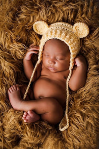 Crochet Pattern for Ribbed Baby Bear Bonnet | Crochet Baby Bonnet Pattern | Baby Hat Crocheting Pattern | DIY Written Crochet Instructions
