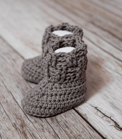 Crochet Pattern for Texture Weave Baby Booties | Crochet Baby Shoes Pattern | Baby Booties Crocheting Pattern | DIY Written Crochet Instructions